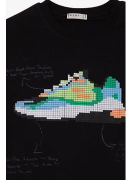 Breeze Boy's T-Shirt Colorful Shoes Printed Age 9-16, Black  - Image 3