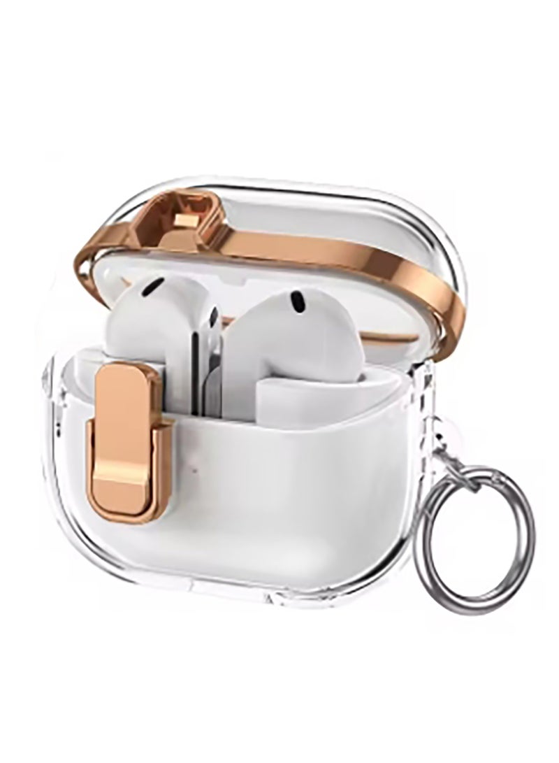 Armor Shockproof Case For Samsung Galaxy Buds 3 / Buds 3 Pro Accessories Cover Keychain Switch Secure Lock Protect Cove（Gold） - Image 1