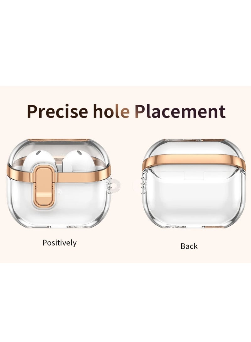 Armor Shockproof Case For Samsung Galaxy Buds 3 / Buds 3 Pro Accessories Cover Keychain Switch Secure Lock Protect Cove（Gold） - Image 3