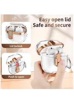 Generic Armor Shockproof Case For Samsung Galaxy Buds 3 / Buds 3 Pro Accessories Cover Keychain Switch Secure Lock Protect Cove（Gold）  - Image 5