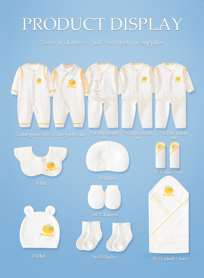 DUNISO 21 Pcs Newborn Baby Gifts Set,Newborn Layette Gift Set, Baby Clothes Accessories Set, Comfortable and Breathable,Available in All Seasons, Suitable for Babies Up to 59cm in Height - Image 2