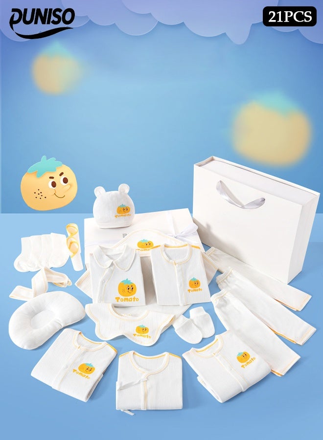 DUNISO 21 Pcs Newborn Baby Gifts Set,Newborn Layette Gift Set, Baby Clothes Accessories Set, Comfortable and Breathable,Available in All Seasons, Suitable for Babies Up to 59cm in Height - Image 1