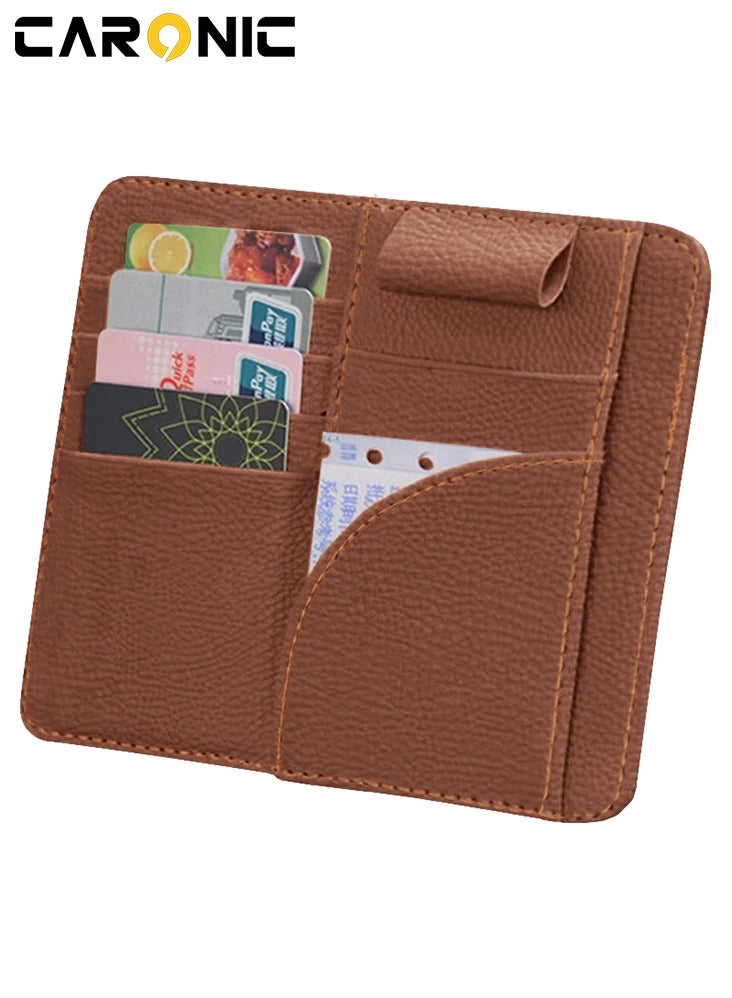 CARONIC Car sun visor card holder Brown - Image 1