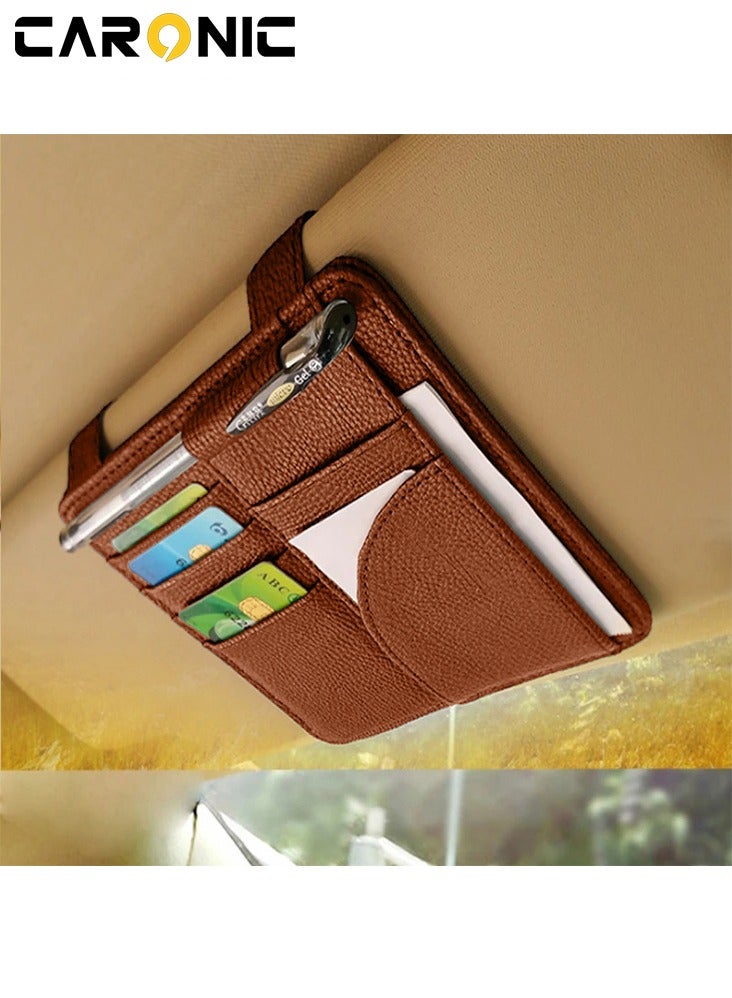 CARONIC Car sun visor card holder Brown - Image 3