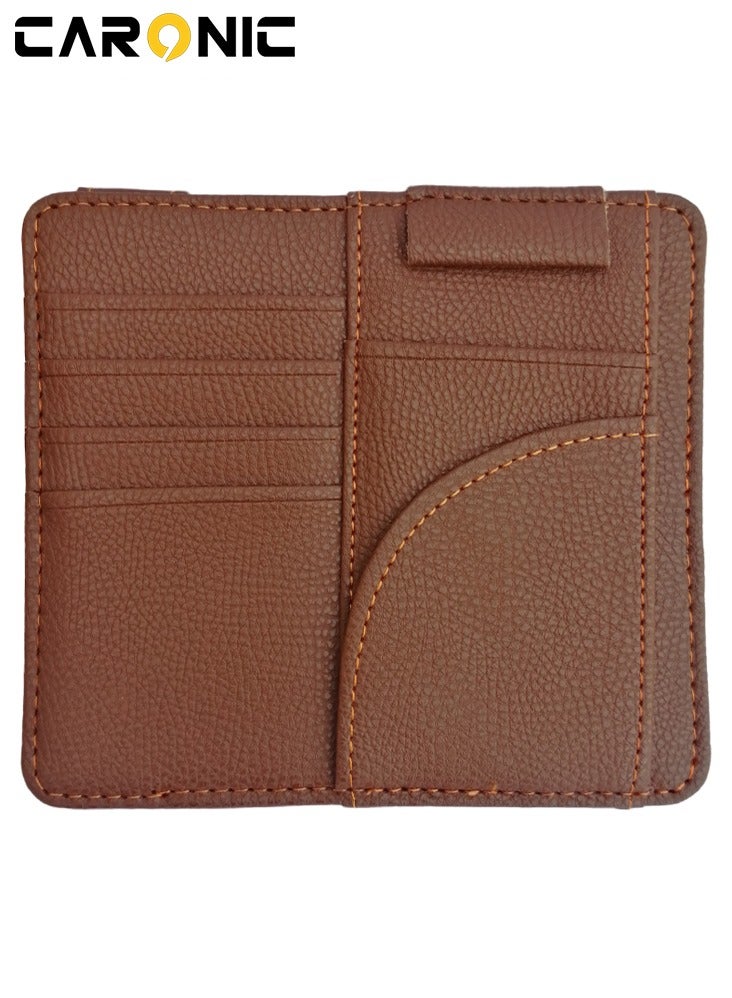 CARONIC Car sun visor card holder Brown - Image 2
