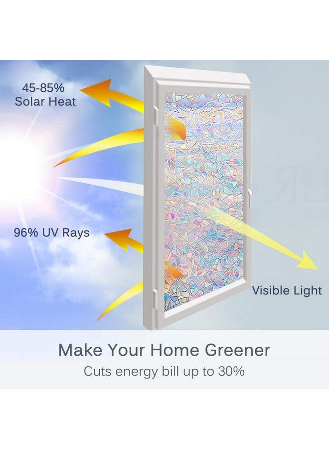 Volcanics Volcanics Window Privacy Film Static Window Clings Vinyl 3D Window Decals Window Stickers Rainbow Window Film for Glass Door Home Heat Control 35.4 x 118 Inches  - Image 4