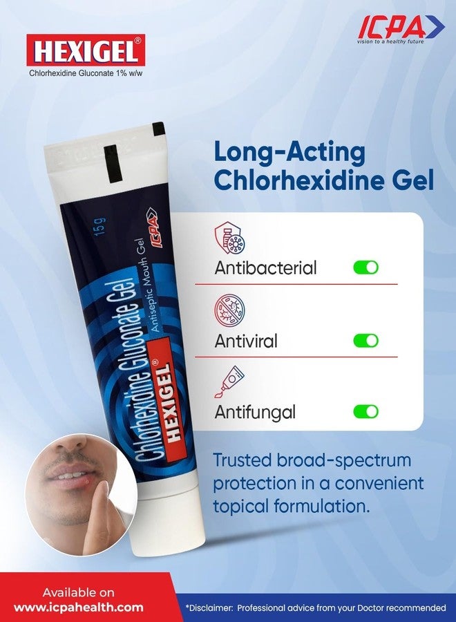 ICPA HexiGel for Mouth Ulcers 15g, Multipurpose Oral Treatment Gel,Gum Care Gel with No Side Effects, Mouth ulcer treatment | (Pack of 2) - Image 2