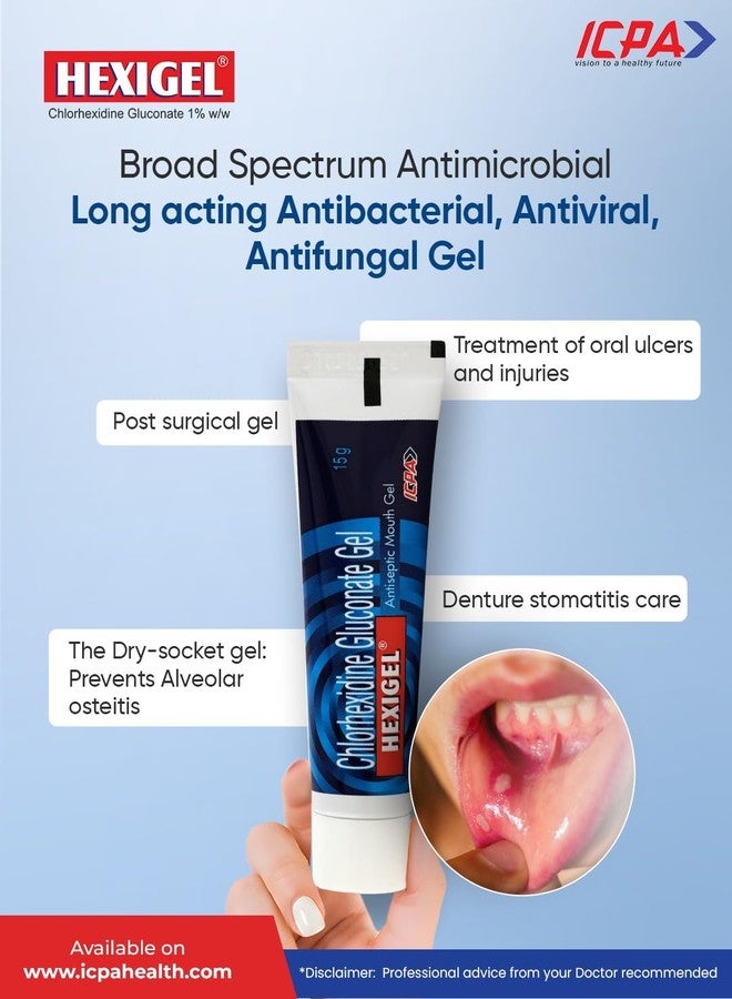 ICPA HexiGel for Mouth Ulcers 15g, Multipurpose Oral Treatment Gel,Gum Care Gel with No Side Effects, Mouth ulcer treatment | (Pack of 2) - Image 3