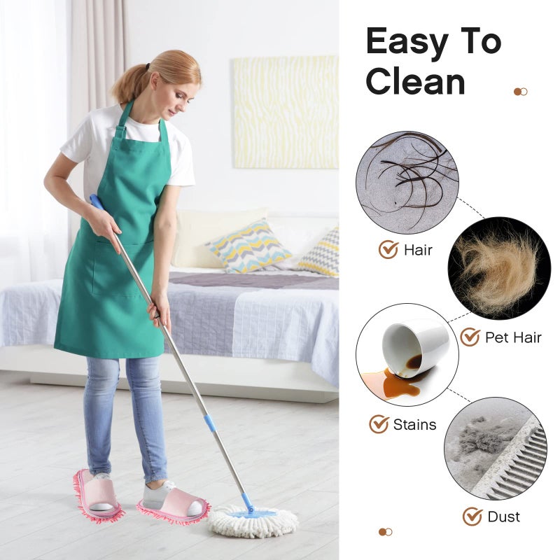 Jecery 4-Pair Washable Microfiber Mop Slippers - Detachable Dusting Shoes for Floor Cleaning  Home & Office Use - Suitable for Women & Men(L Size) - Image 4