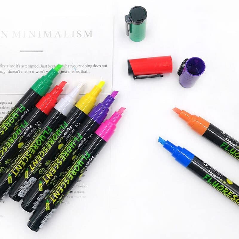 deziine deziine�.Fx 8 Pack Neon UV Fluorescent Acrylic Paint Pens, Double Pack of Both Extra Fine and Medium Tip Paint Markers, for Rock Painting, Mug, Ceramic, Glass, and More, Water Based Non-Toxic  - Image 2
