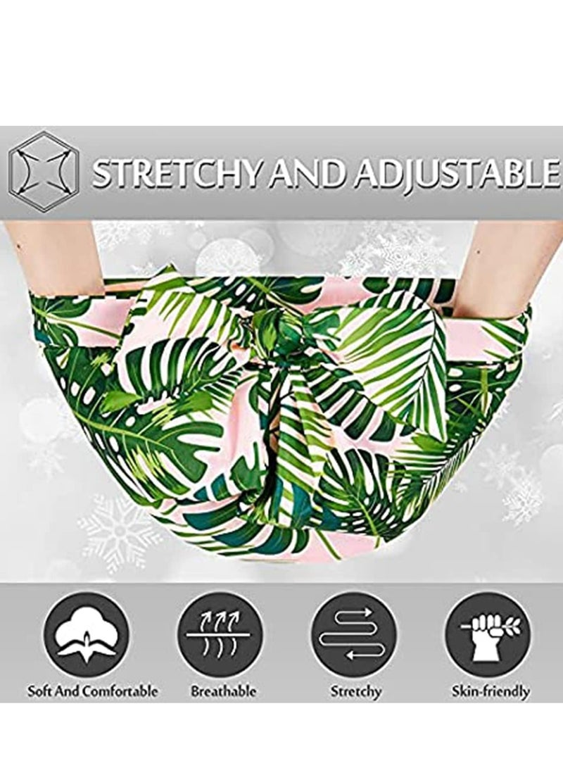 Oasisgalore 3PCS Waterproof Shower Caps for Women，Elastic Hem Turban Shower Bath Caps Bowknot Silky Satin Bath Hair Caps for Long, Short and Curly Hair (3 styles)  - Image 3