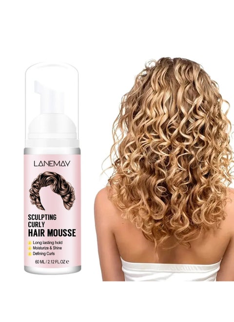 Curl Defining Mousse Hair Styling Foam Moisturizing Anti Frizz Elastic Curl Enhancer