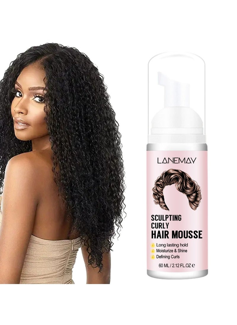 Curl Defining Mousse Hair Styling Foam Moisturizing Anti Frizz Elastic Curl Enhancer