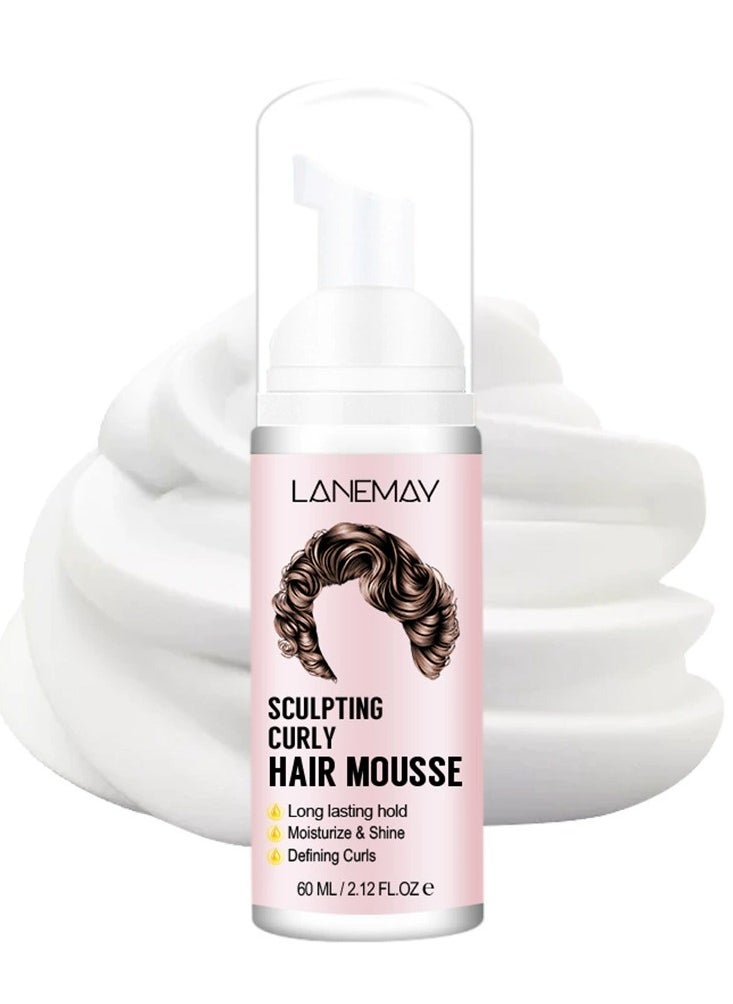 Curl Defining Mousse Hair Styling Foam Moisturizing Anti Frizz Elastic Curl Enhancer
