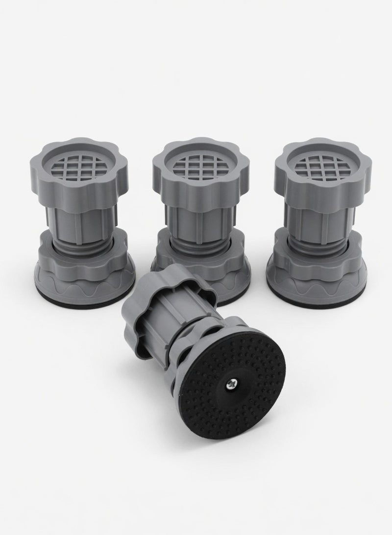 HIAS Premium Adjustable Foot Leveling Pads Set of 4 for Washing Machine & Refrigerator | Heavy Duty Anti Vibration Anti Slip Shock Absorber Support Feet | Height Increasing Floor Protection Stand for Appliances, Furniture & Machinery - Image 1