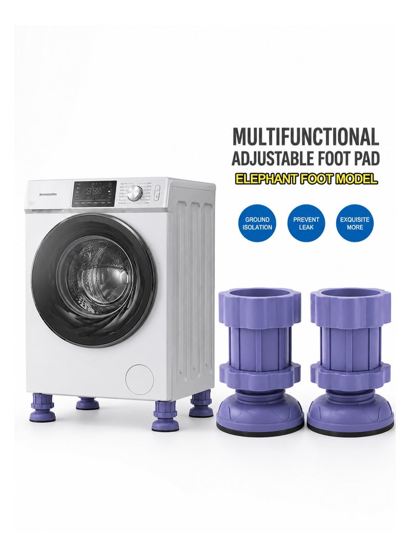 HIAS Premium Adjustable Foot Leveling Pads Set of 4 for Washing Machine & Refrigerator | Heavy Duty Anti Vibration Anti Slip Shock Absorber Support Feet | Height Increasing Floor Protection Stand for Appliances, Furniture & Machinery - Image 2