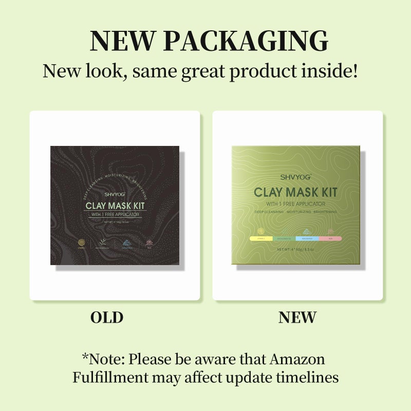 SHVYOG 4 Pcs Clay Facial Mask Set - Turmeric, Vitamin C, Green Tea, Dead Sea Mud, and Rose Clay Skin Care Mask for Deep Cleansing, Moisturizing, and Refining Pores - 240g - Image 4