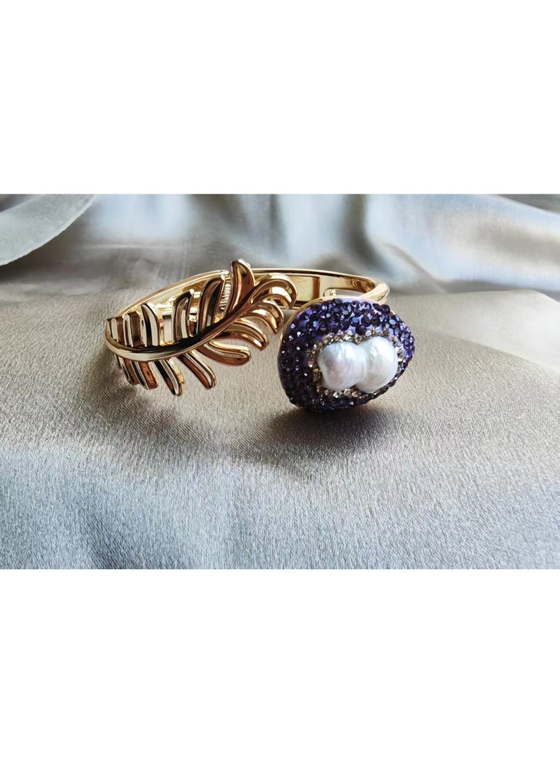 Natural white crystal inlaid raw stone color-preserving bracelet