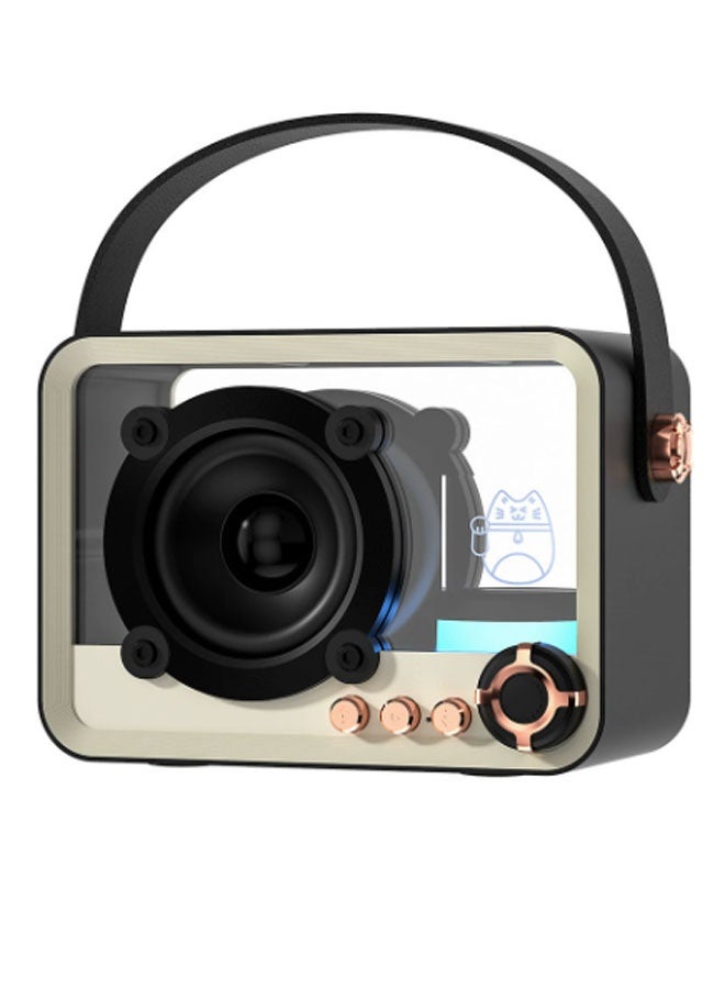 نيوترل مكبر صوت Bluetooth QD05 Creative Sleep يتميز بإضاءة RGB بسيطة وتصميم مدمج وسهل الحمل. استمتع بالموسيقى واستقبل المكالمات واستمع إلى راديو FM. مثالي لحفلات أعياد الميلاد وتناول الطعام خارج المنزل وفترات الاسترخاء والتأمل والمناسبات المماثلة. (أسود) - Image 1