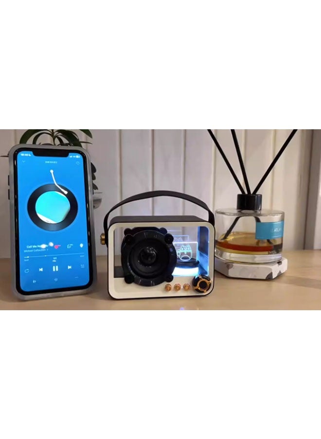 نيوترل مكبر صوت Bluetooth QD05 Creative Sleep يتميز بإضاءة RGB بسيطة وتصميم مدمج وسهل الحمل. استمتع بالموسيقى واستقبل المكالمات واستمع إلى راديو FM. مثالي لحفلات أعياد الميلاد وتناول الطعام خارج المنزل وفترات الاسترخاء والتأمل والمناسبات المماثلة. (أسود) - Image 2