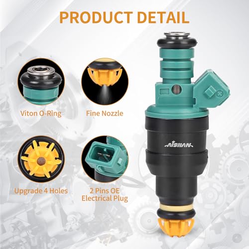 AISHAN 6PCS Fuel Injectors 4 Holes Compatible with BMW 325i 19921995 325is 19921994 525i 19911995 M3 1995 323i 323is 1998 1999 L6 25L 30L Replace 0280150415 13641730060 - Image 3