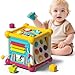 PANITU Baby Activity Cube 6in1 Educational Early Development Toy with 4 Sensory Shape Blocks Music Busy Board Montessori Toys for 1 2 Year Old Christmas Birthday Gift for 1 Year Old - Image 3