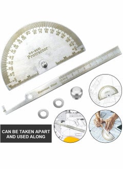 Generic Angle Protractor Angle Finder Ruler, Stainless Steel Protractor 180 Degrees Angle Ruler, Universal Goniometer Angle Finder Tool for Carpenter Painting Drawing Measuring (10 cm/ 3.94 Inch)  - Image 2