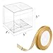 JOERSH 3x3x3 Inches Clear Favor Boxes for with Gold Gift Ribbons 30 PCS Transparent Plastic 3 Inch Mini Cube Gift Packaging Box for Party favors Treats and Minigifts - Image 4