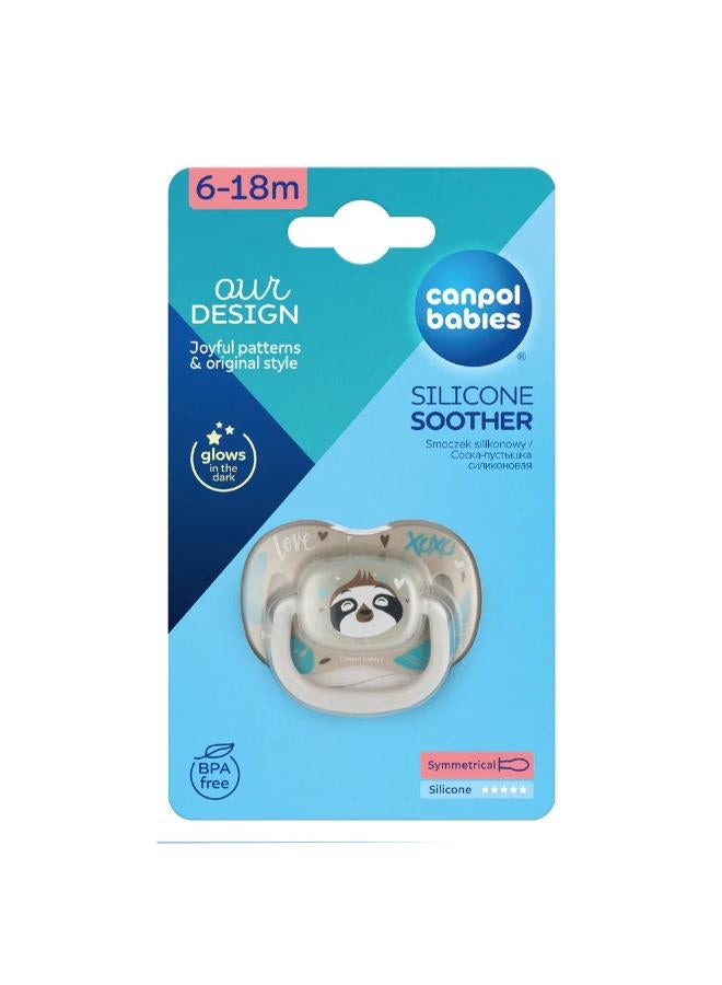 Canpol Babies Silicone Symmetrical Soother 6-18m - Sleepy Sloth - Image 1