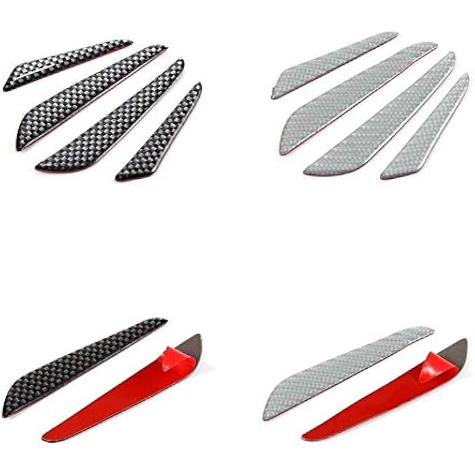 Raitron 4pcs/lot Carbon Fiber Car Front Bumper Lip Car Stickers Splitter Fin Air Knife Auto Body Kit Car Spoiler sturdy Tools (Color : Silver) - Image 4