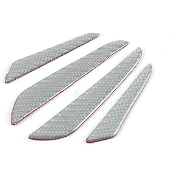 Raitron 4pcs/lot Carbon Fiber Car Front Bumper Lip Car Stickers Splitter Fin Air Knife Auto Body Kit Car Spoiler sturdy Tools (Color : Silver) - Image 1