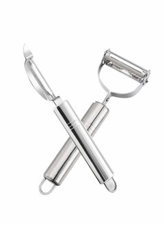 Excefore Peeler Grater, Stainless Steel Potato Cucumber Carrot Grater Peeler Vegetables Fruit Double Planing Grater Kitchen Easy-grip Handheld Multifunctional for Potato Carrot Apple Citrus, 2pcs  - Image 2