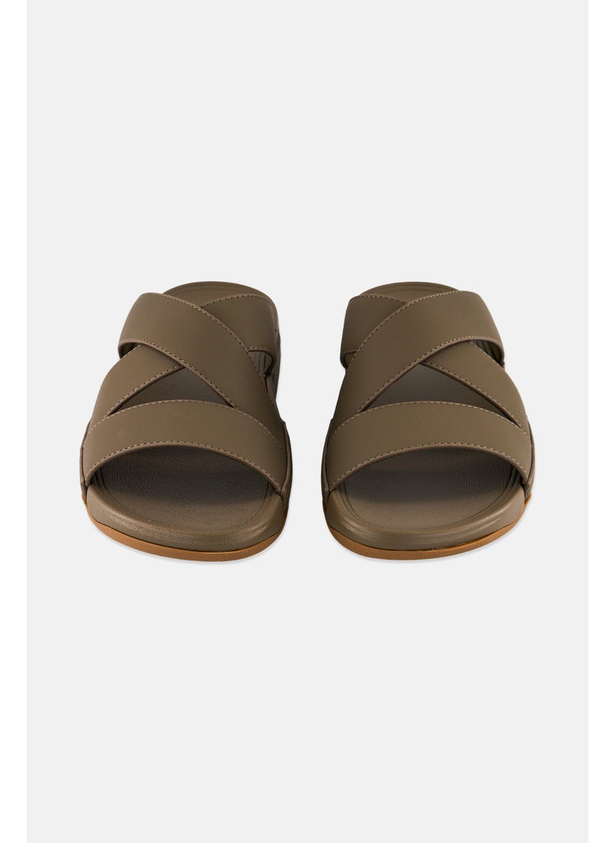 English Laundry Men Slip On Arabic Sandals, Dark Khaki  - Image 4