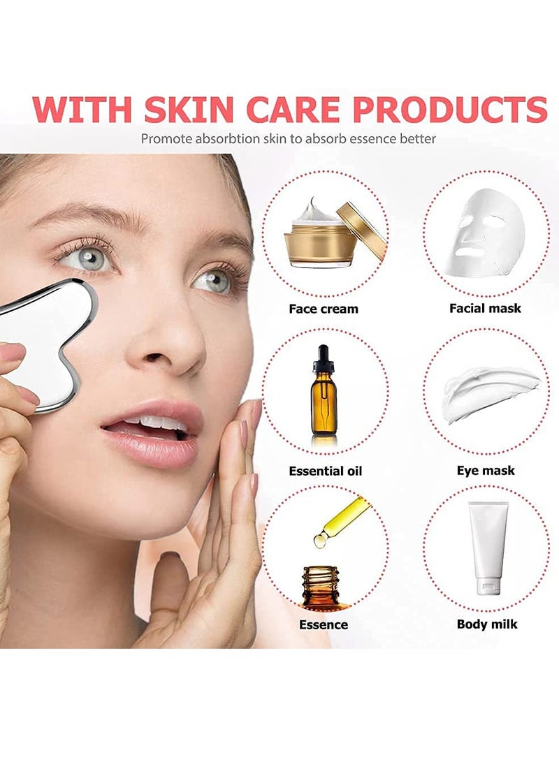 إسكدنيا Smooth Stainless Steel Gua Sha Scraper Massage Tool for Face Leg Back Neck Full Body Muscle Relaxation Anti Cellulite - Image 5