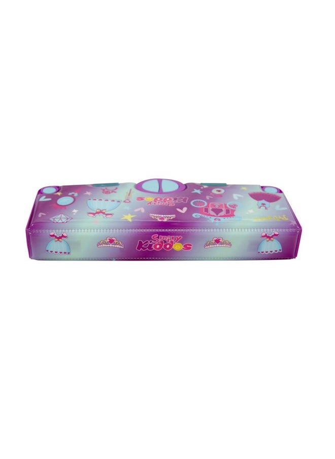 SMILY KIDDOS - Pop Out Pencil Box | Multi Functional Pencil Box For Kids | Pop Out Pencil Box | Best Return Gifts To Kids | Stationery For Children (Princess Purple) - Image 1