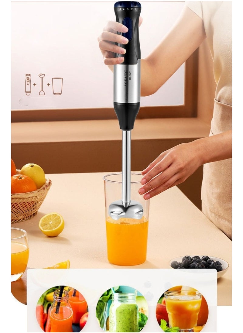 sokany 4-in-1 Multifunction Stainless Steel Handheld Electric Blender 1000W  - Image 2