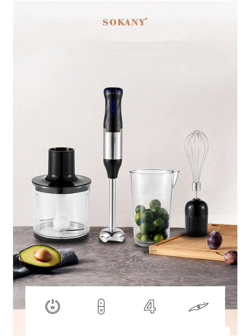 sokany 4-in-1 Multifunction Stainless Steel Handheld Electric Blender 1000W  - Image 3