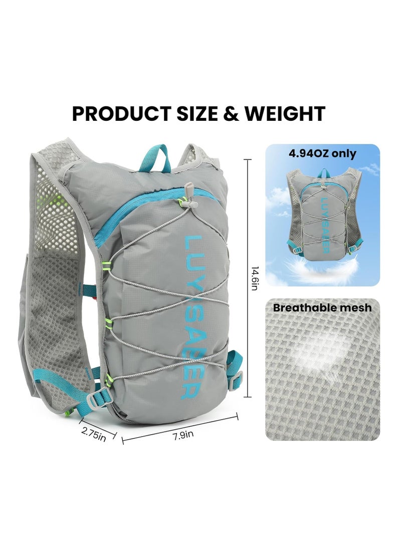 Generic Running Hydration Vest, Lightweight Insulated Backpack for Marathon, Hiking, Cycling Gray  - Image 5