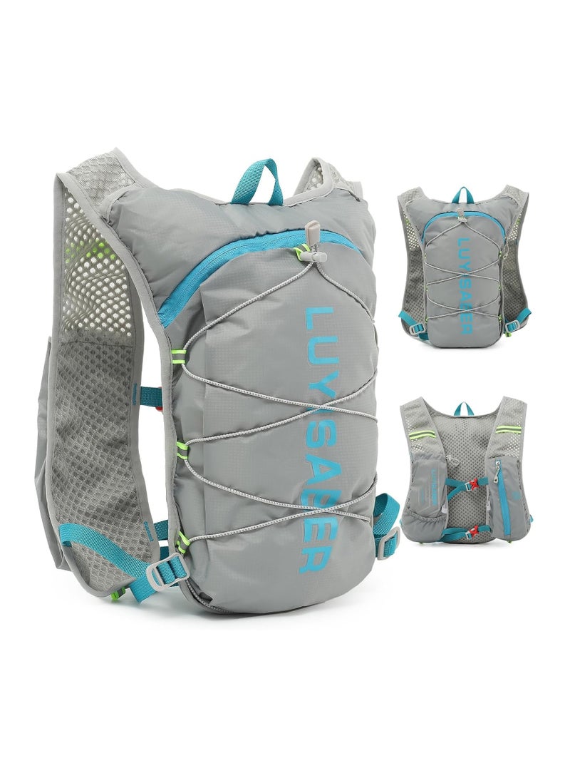 Generic Running Hydration Vest, Lightweight Insulated Backpack for Marathon, Hiking, Cycling Gray  - Image 1