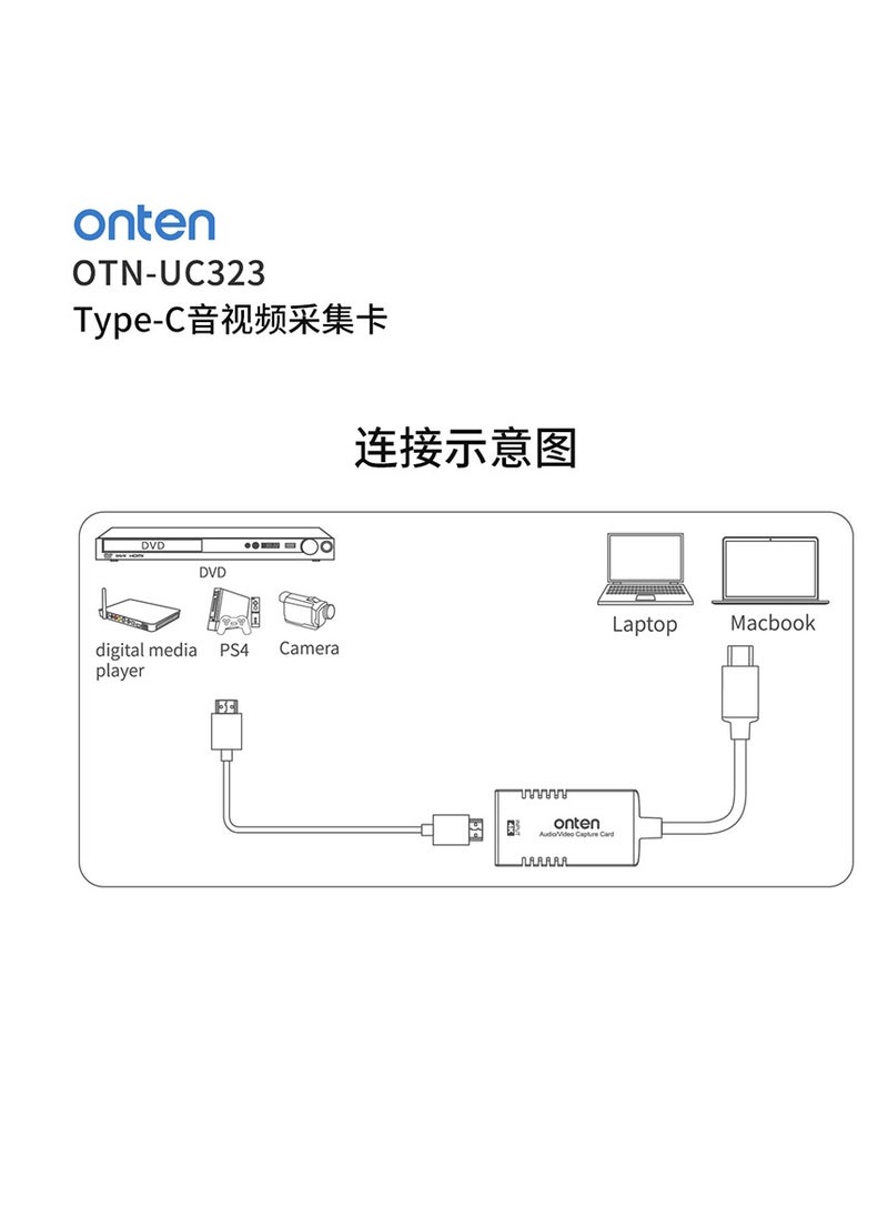 onten - Onten OTN-UC323 Type C HDMI Capture Card - Image 1