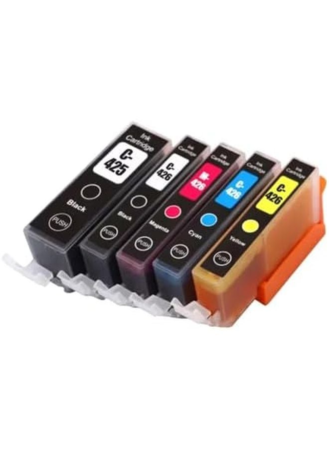 مجموعة خراطيش حبر متوافقة PGi 425 CLi 426، 5 ألوان، عبوة واحدة لطابعات كانون - Image 1