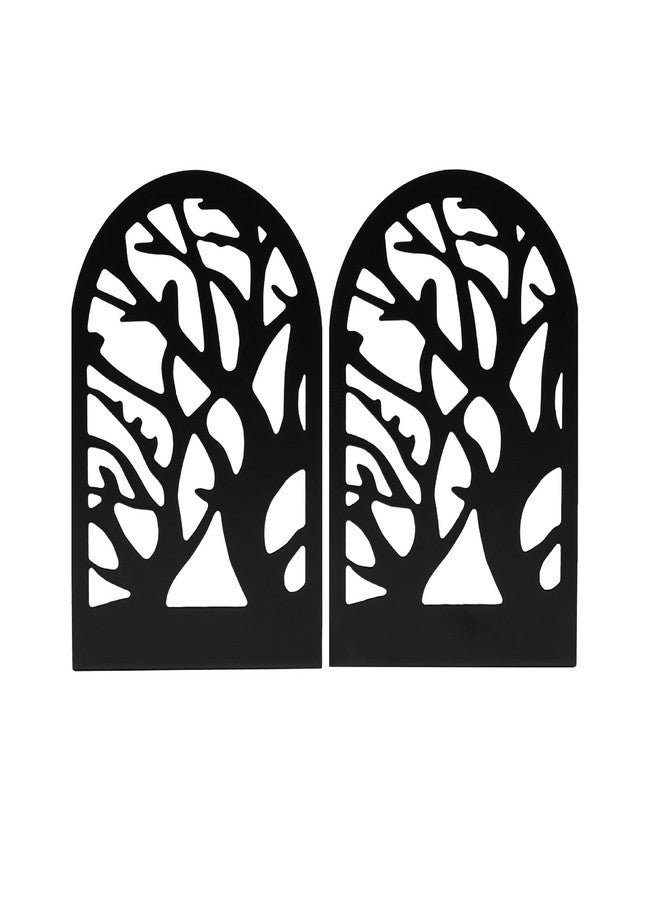 YXQ Book Ends for Shelves Decorative,Tree Metal Bookend Supports for Home Office School Heavy Books, Set of 3 Black Book Holders for Shelf Unique Decoration Book Stoppers - Image 4