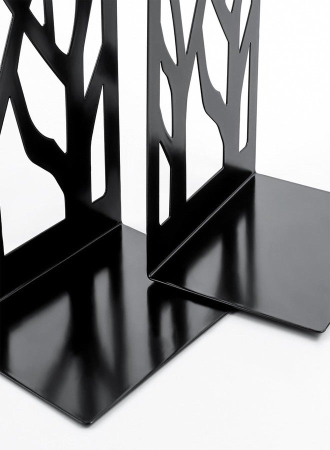 YXQ Book Ends for Shelves Decorative,Tree Metal Bookend Supports for Home Office School Heavy Books, Set of 3 Black Book Holders for Shelf Unique Decoration Book Stoppers - Image 5