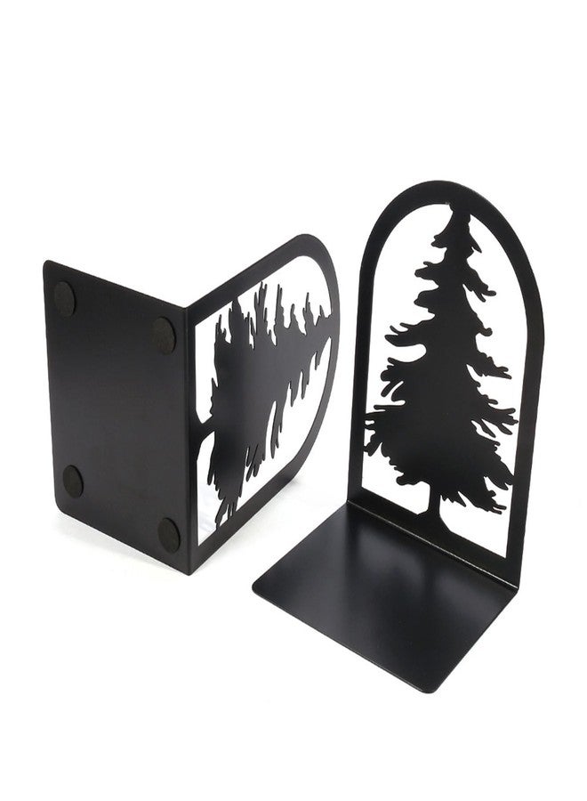YXQ Book Ends for Shelves Decorative,Tree Metal Bookend Supports for Home Office School Heavy Books, Set of 3 Black Book Holders for Shelf Unique Decoration Book Stoppers - Image 3
