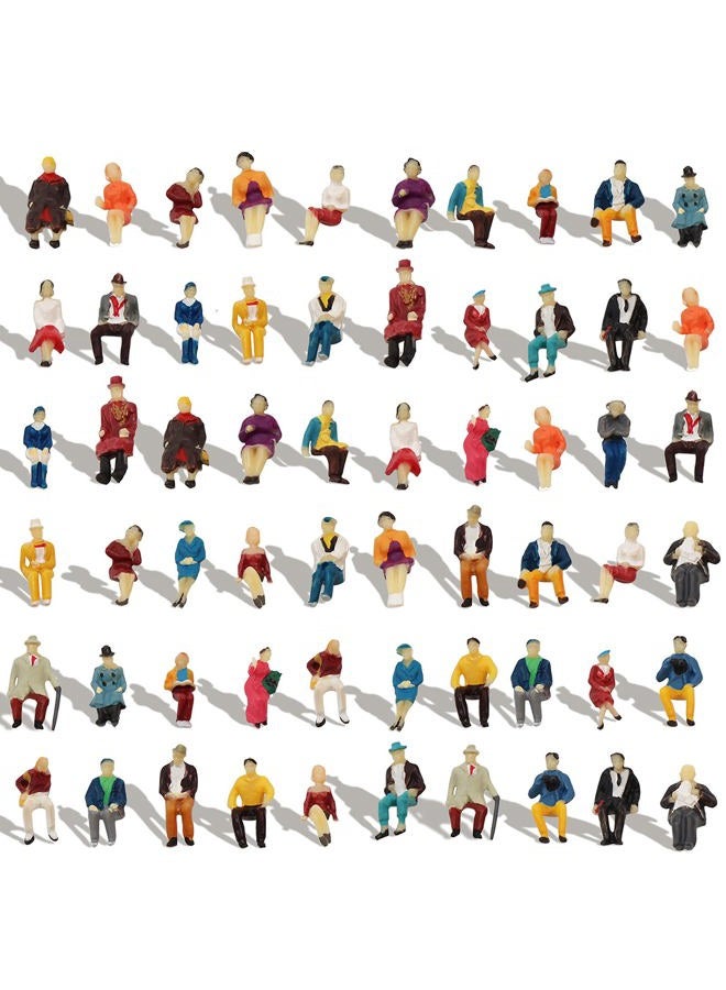Evemodel P8711 60pcs HO Scale 1:87 All Seated People Sitting Figures Passengers Model Desktop Decoration - Image 1
