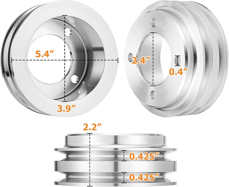 WeiSen بكرة عمود الكرنك WeiSen 2 Groove 2V حزام V لفورد بلوك صغير 302 351W 351C 351M 400 V8 5.0L - Image 2