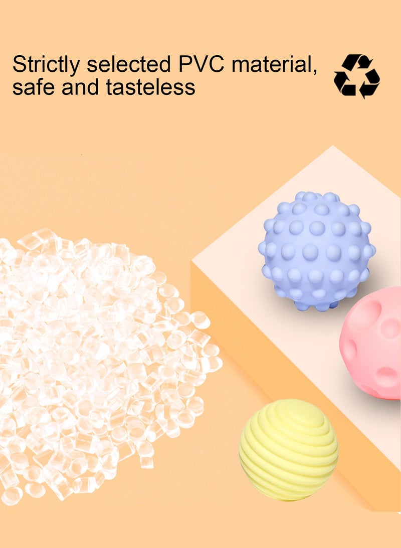 روعة 6 قطع من الكرات الحسية للأطفال من ألعاب مونتيسوري للأطفال مع أصوات، لعبة تعليمية مبكرة، مجموعات كرات ناعمة متعددة الملمس - Image 3