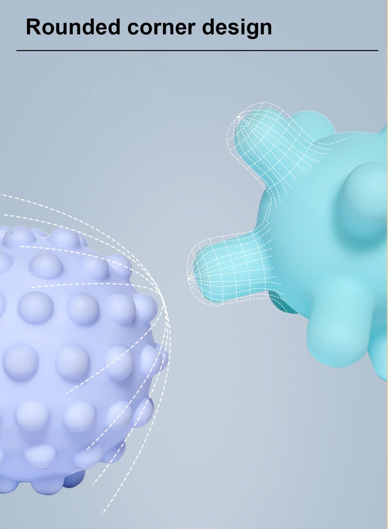 روعة 6 قطع من الكرات الحسية للأطفال من ألعاب مونتيسوري للأطفال مع أصوات، لعبة تعليمية مبكرة، مجموعات كرات ناعمة متعددة الملمس - Image 5