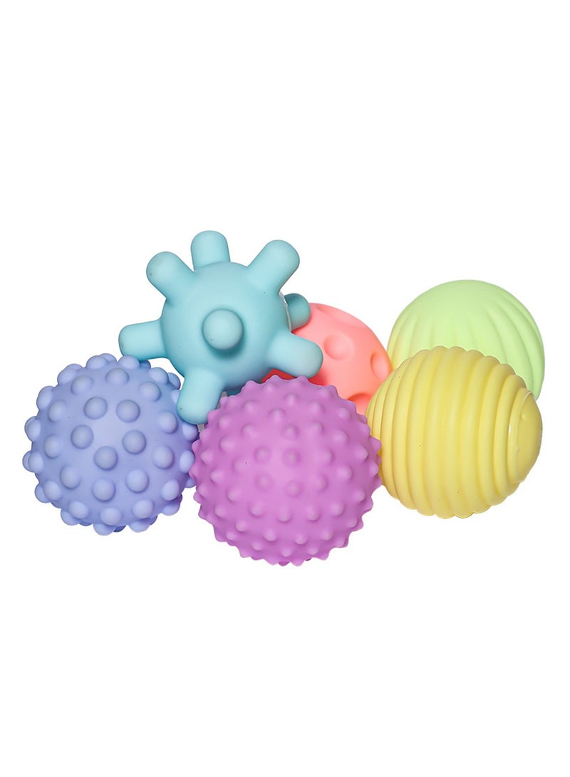 روعة 6 قطع من الكرات الحسية للأطفال من ألعاب مونتيسوري للأطفال مع أصوات، لعبة تعليمية مبكرة، مجموعات كرات ناعمة متعددة الملمس - Image 1
