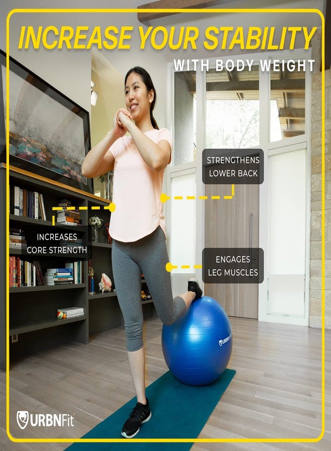 إربن فيت كرة تمارين URBNFIT - كرات رياضية للبيلاتس واليوغا والحمل والتوازن - كرسي توازن سويسري مضاد للانفجار مع مضخة سريعة - ملحقات اللياقة البدنية - Image 2